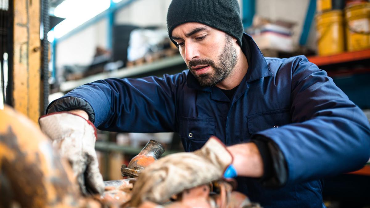 a man working on a machine